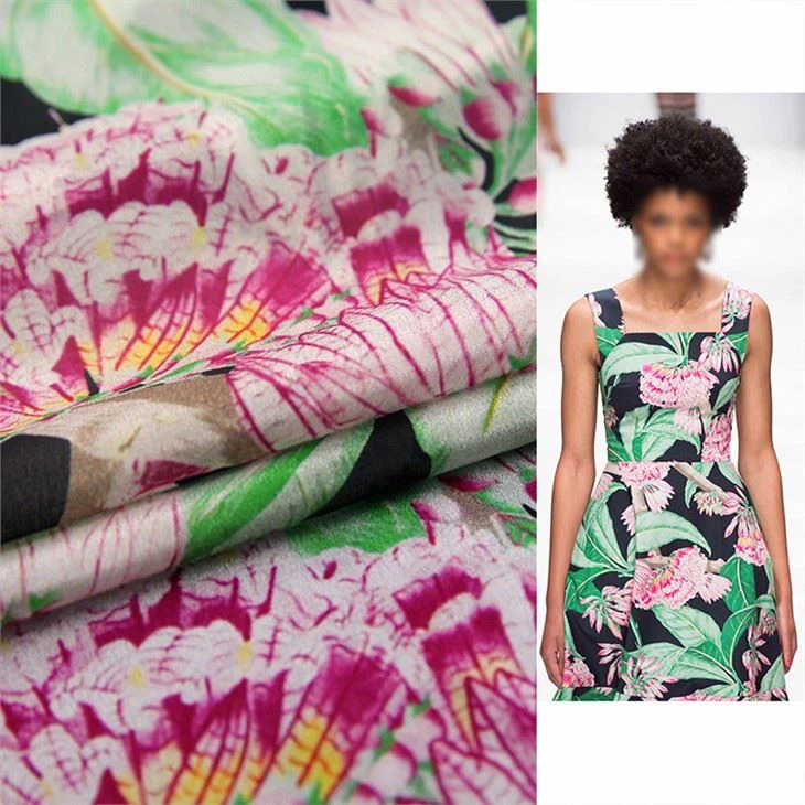 Crepe De Chine Silk Printed Fabric