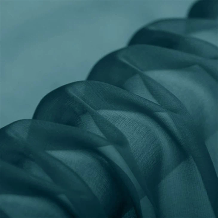 Deep Teal Silk Chiffon